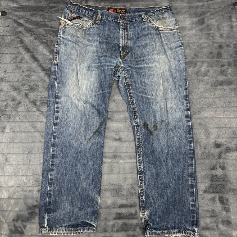 Ariat Work FR M4 Low Rise Boot Cut Jeans Mens 40x30 Blue Denim Flame Resistant